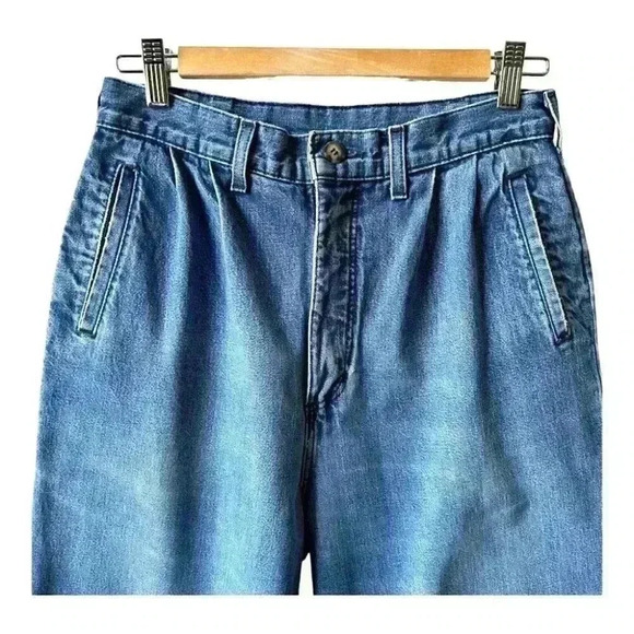 CREAM Vintage High Rise Pleated Tapered Ankle 80's 90's Mom Jeans Size 30 - Picture 2 of 10